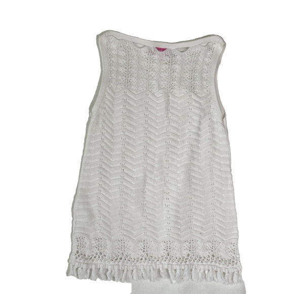 Lilly Pulitzer White Knit Tank Top - Size XS - Picture 4 of 8